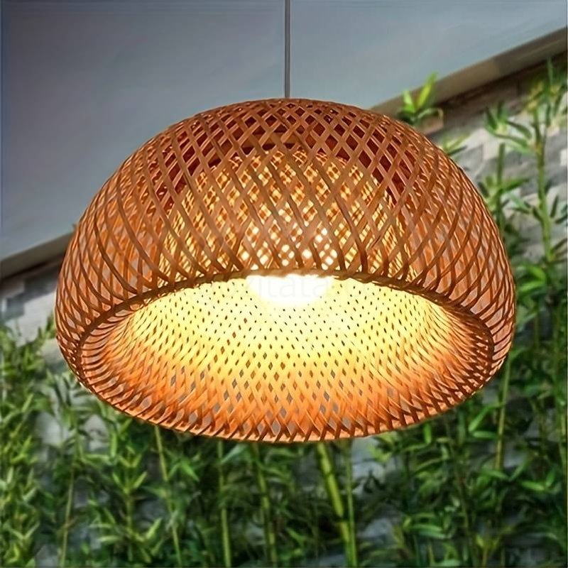 (image for) 1pc Bamboo Woven Lantern Lampshade Ceiling Light, Vietnamese Style Pendant Light, Decorative Chandelier Ceiling Lamp, For Restaurant, Corridor, Living Room, Coffee