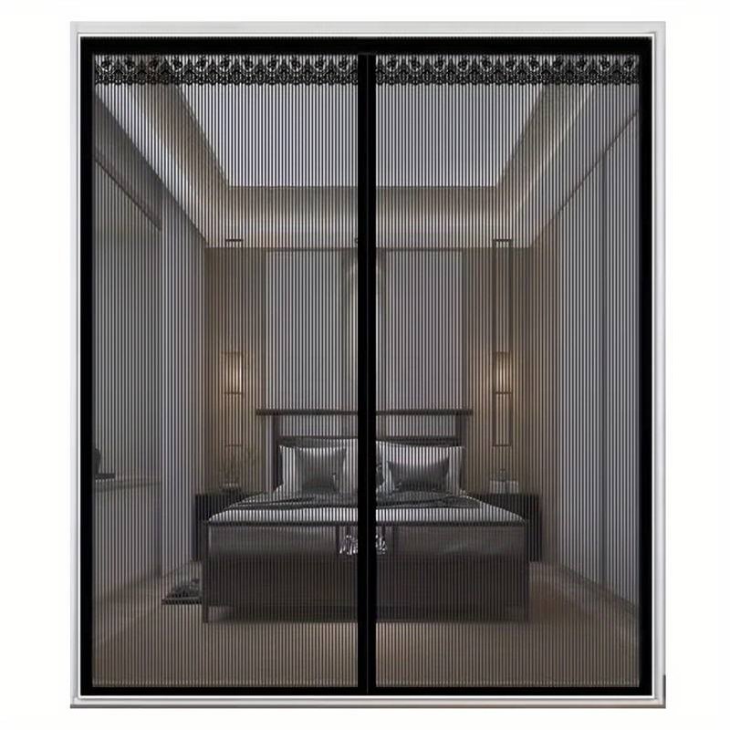 (image for) 1pc Anti-mosquito Door Curtain, Door Curtain For All Seasons, Bedroom Punch-free Magnetic Gauze Door Curtain, Anti-mosquito Door Curtain, Kitchen Bedroom Partition Curtain