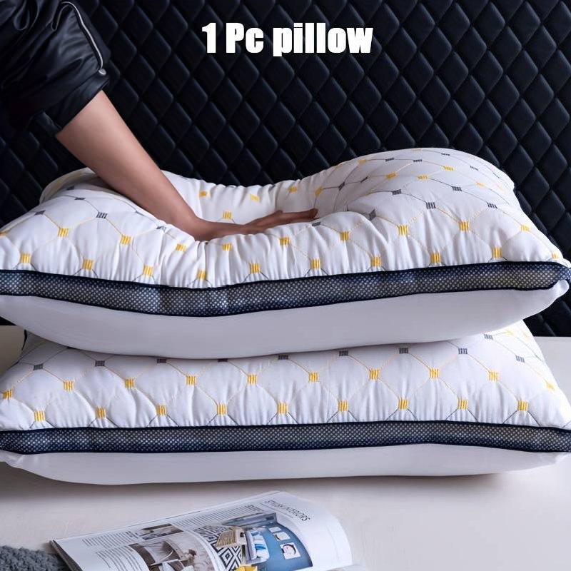 (image for) 1pc Three-dimensional Edge Pillow Core For Home, Neck Support Pillow, Sleeping Pillow, High Rebound, No Deformation, Soft And Fluffy For Side Sleep, Back And Belly Sleepers