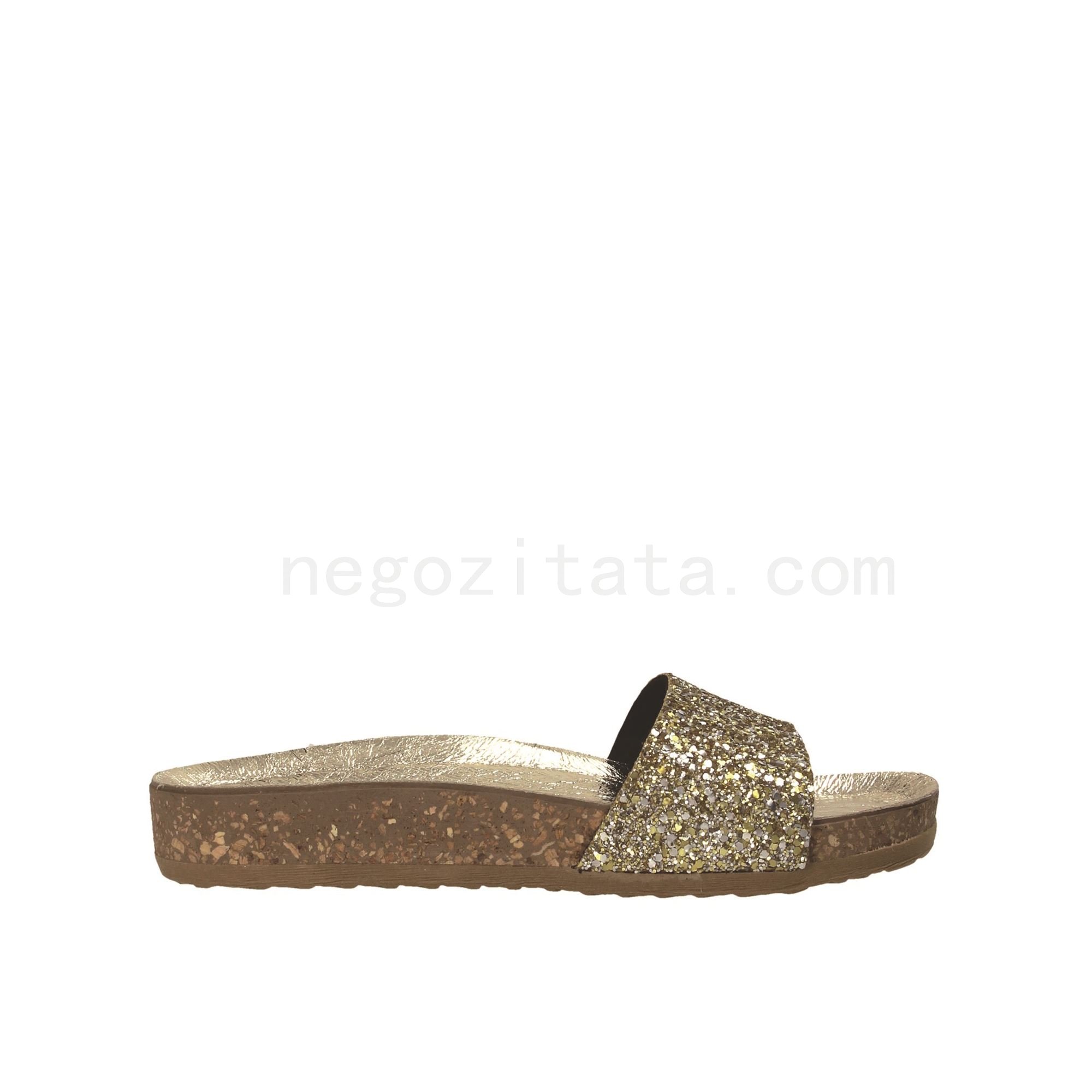 (image for) Acquista Online Slippers dorate con fascia glitterata