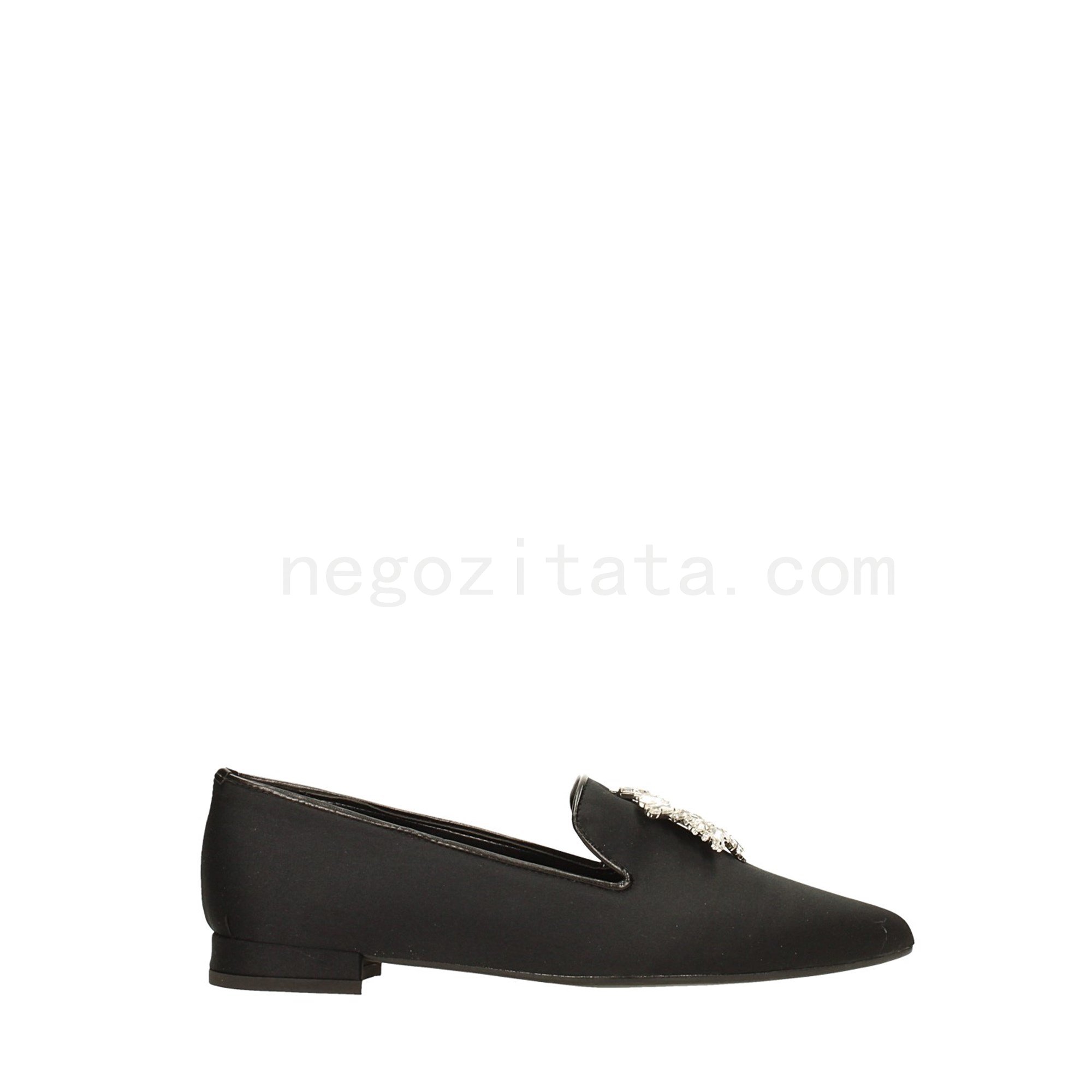 (image for) Mocassini neri a punta con pietre, Made in Italy Outlet Sconti Online