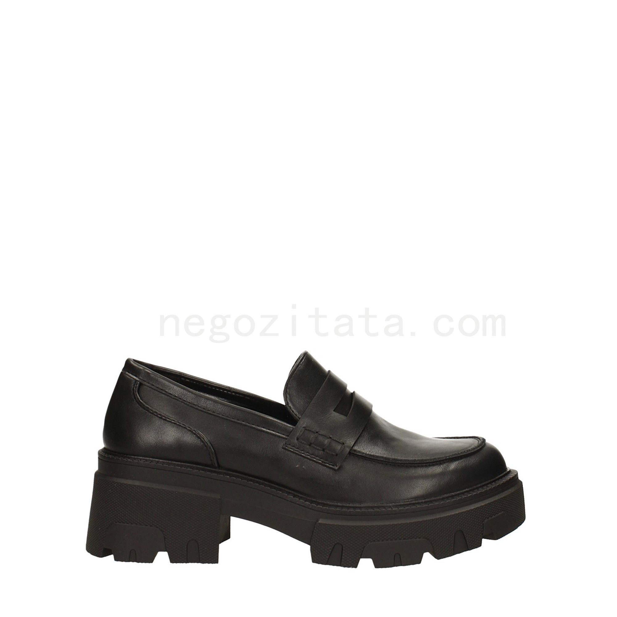 (image for) Comprare Mocassini platform neri con suola in gomma, Tacco alto 5cm Negozio Online